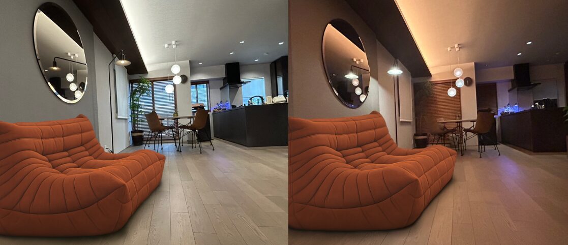 昼と夜の見え方比較